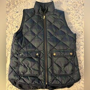 J. Crew women’s Plaid Quilted Vest - Navy and Forest - small